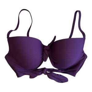 Shade & Shore Boysenberry Toe Front Bikini Top Size 36C